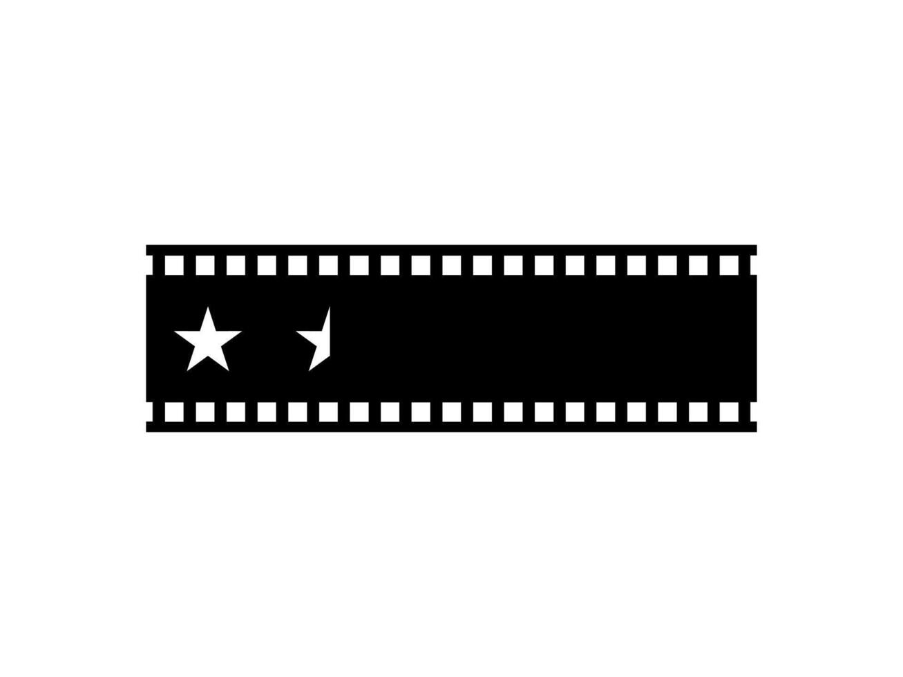 Visual of the Five -5- Star Sign in the Filmstrip Silhouette. Rating Icon Symbol for Film or Movie Review, Pictogram, Apps, Website or Graphic Design Element. Rating 1,5 Star vector
