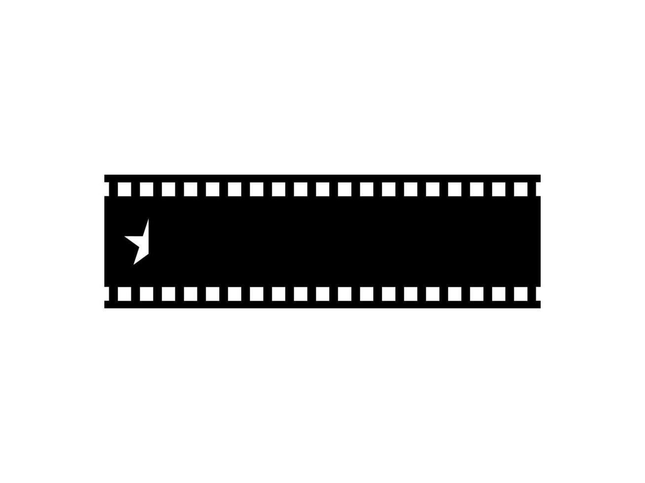 Visual of the Five -5- Star Sign in the Filmstrip Silhouette. Rating Icon Symbol for Film or Movie Review, Pictogram, Apps, Website or Graphic Design Element. Rating 0,5 Star vector