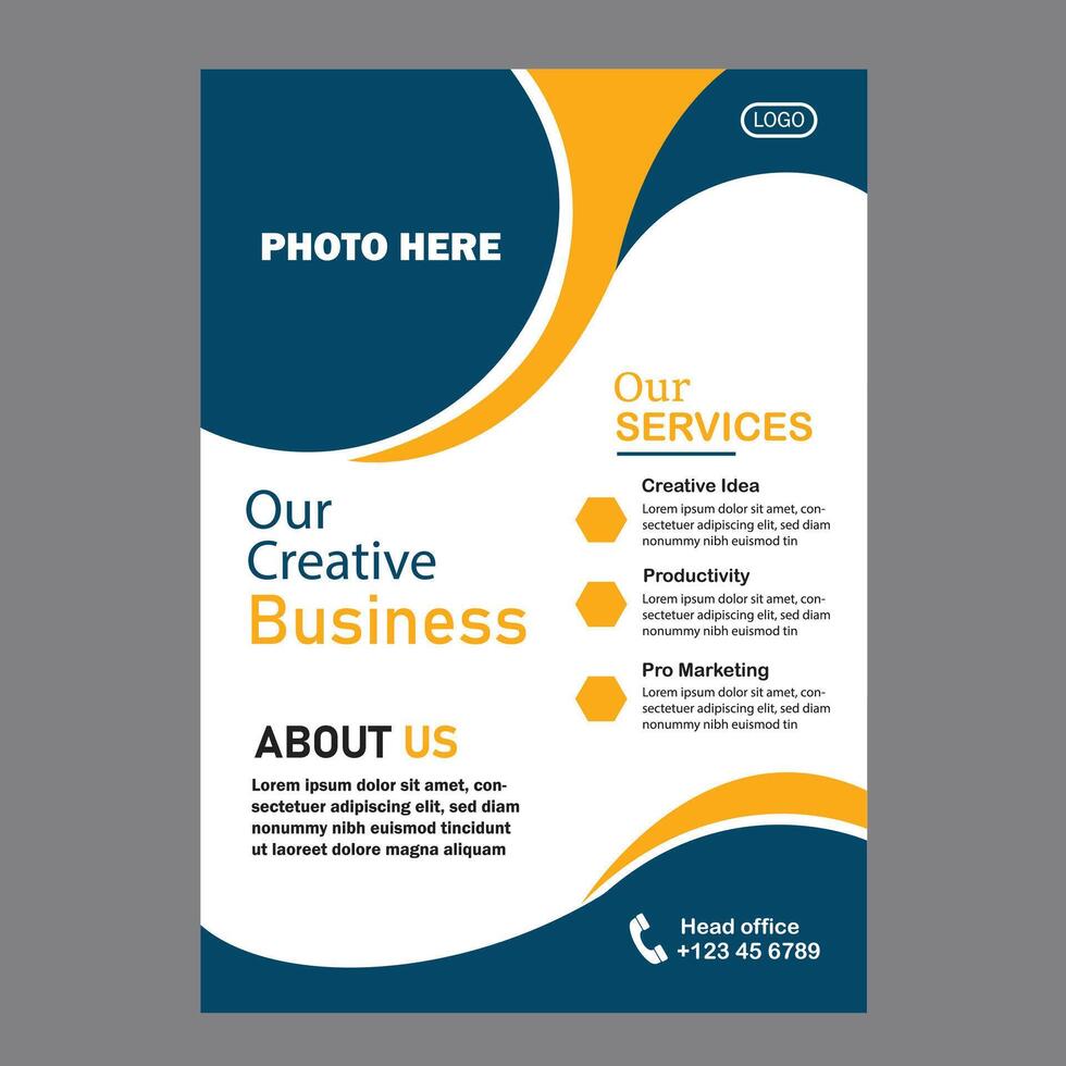 Blue color Creative Business Flyer Design vector