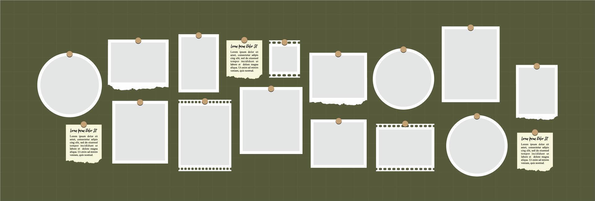 grid layout abstract photo frames template vector