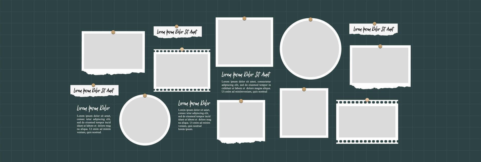 Pictures or photos frame collage vector