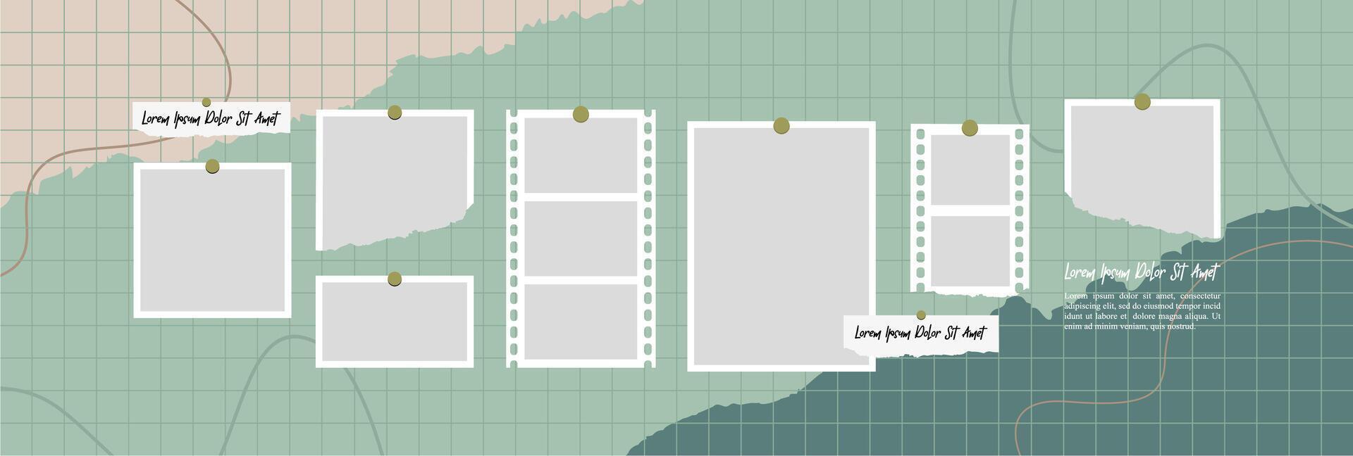 Collage grid effect overlay vector