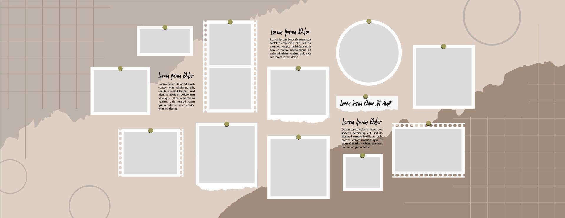 grid digital photo collage design template vector