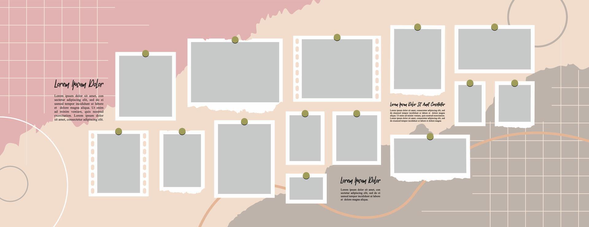 Collage of realistic frames Border vector