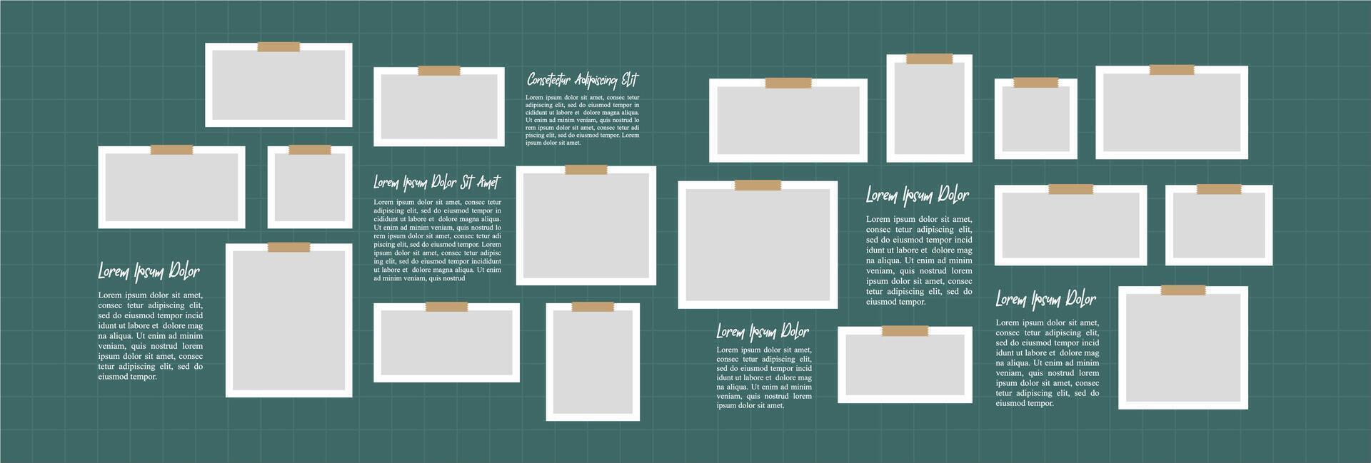 Untidy photo frame collage vector