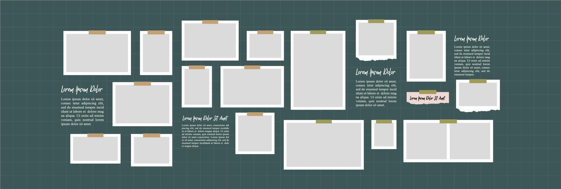 Picture Collage grid photo effect template vector