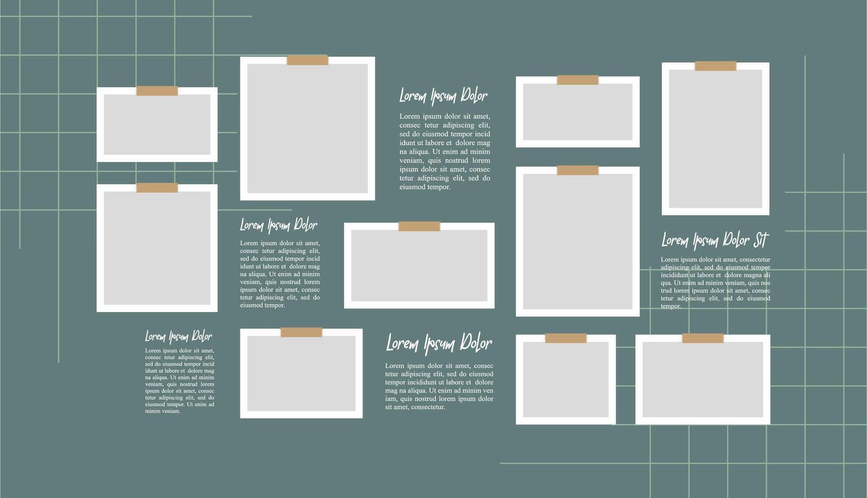 photo frames on light background Pile of photo vector