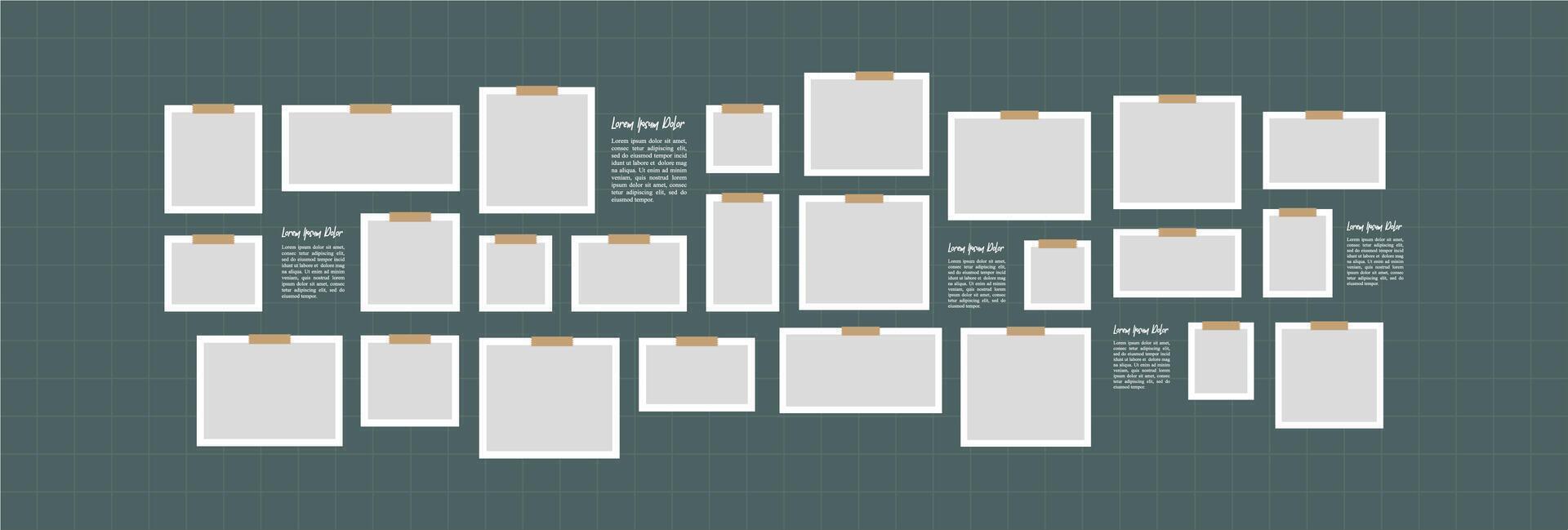 Collage grid photo effect vector