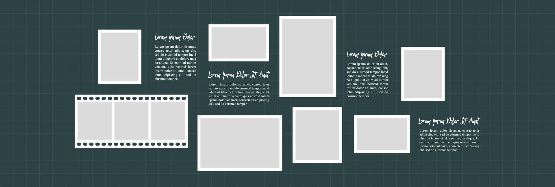 blank picture collage template vector