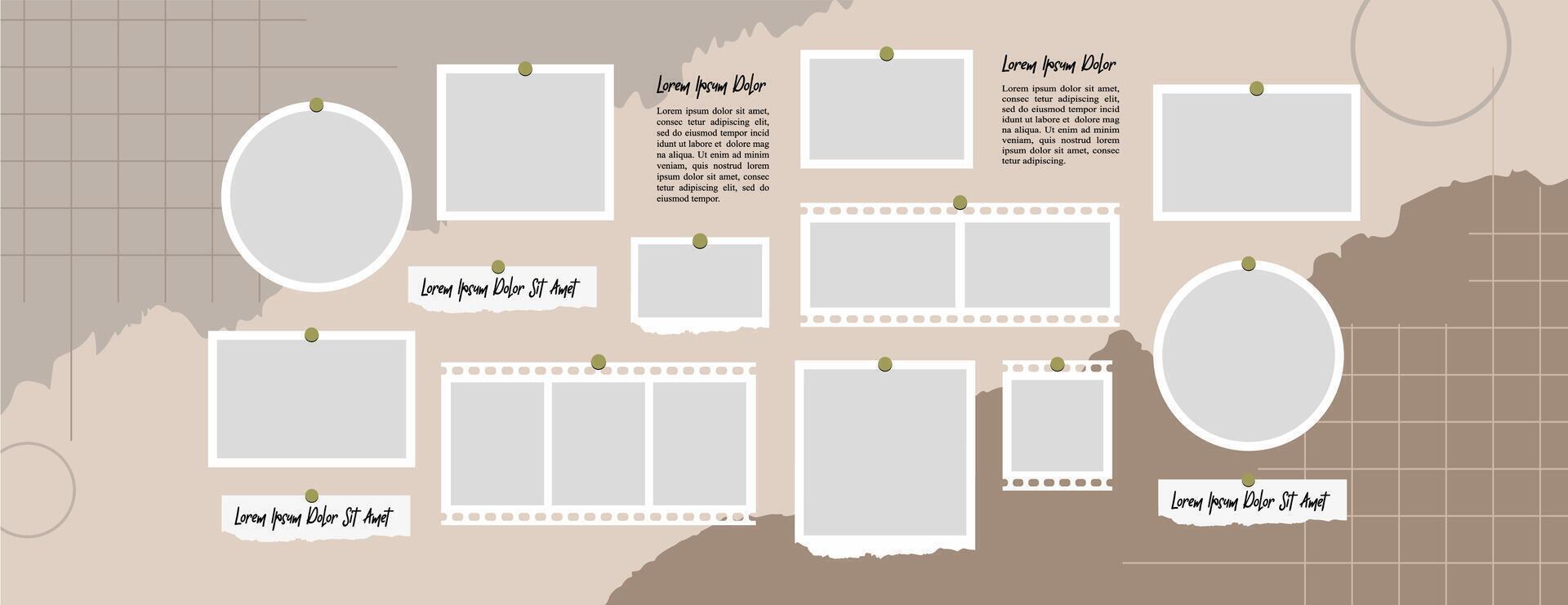 photo collage design template vector