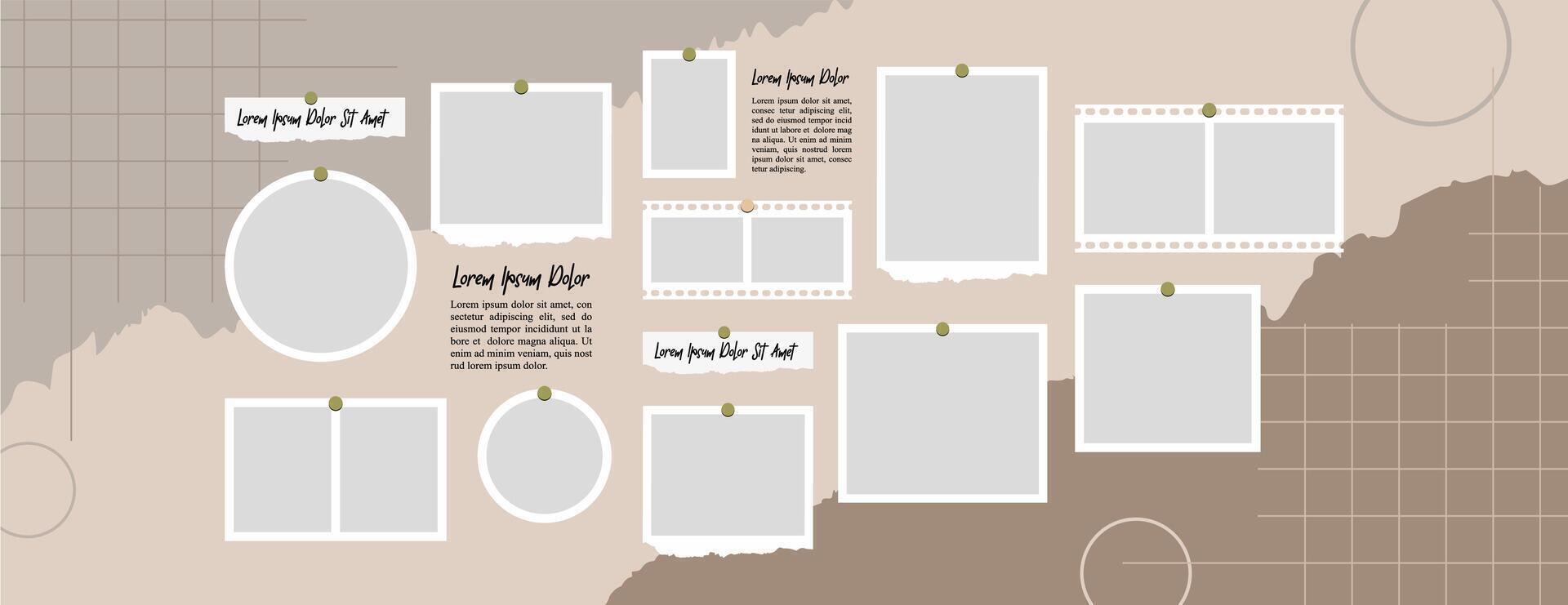 Picture collage frames set vector