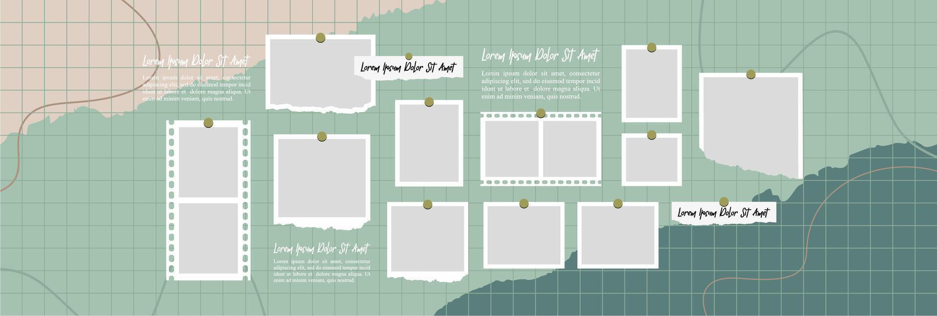photo frame collage collection template design vector