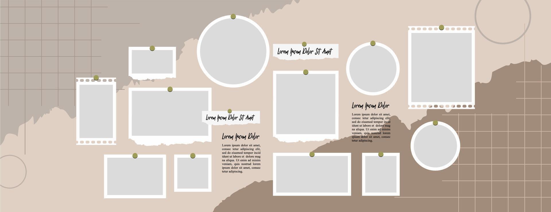 Moodboard photo collage design vector