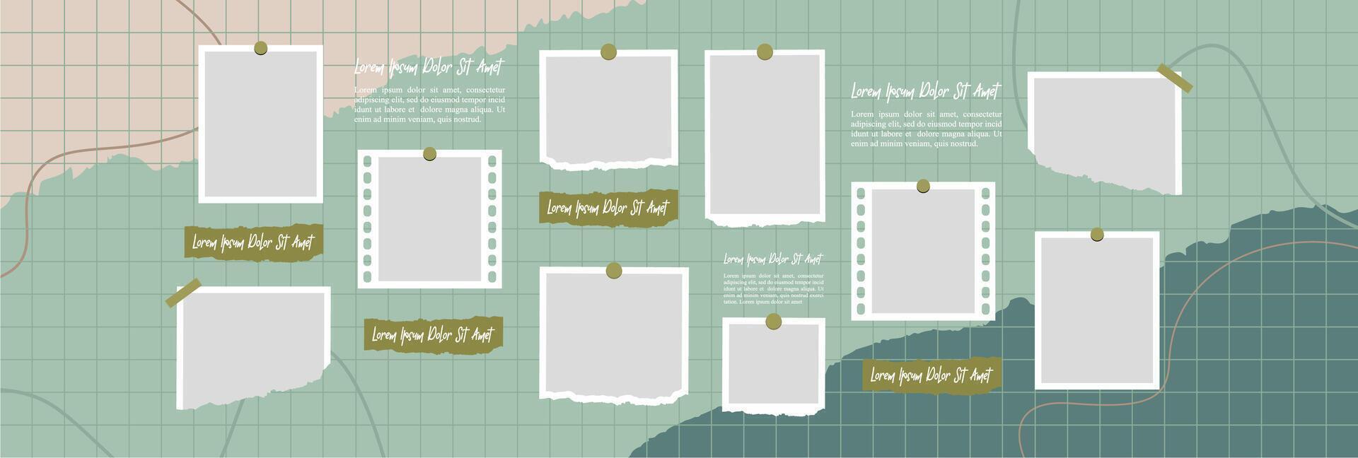 Photo frame collage concept vector