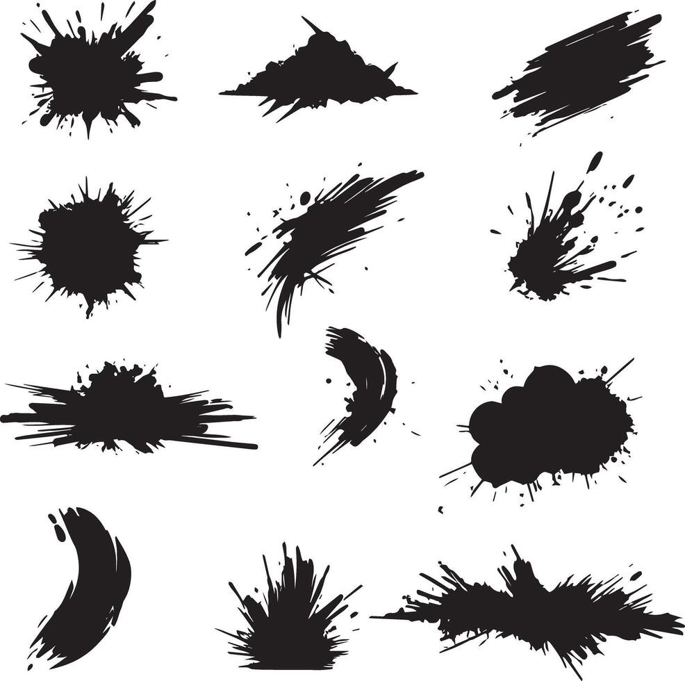Brush stroke set design vector