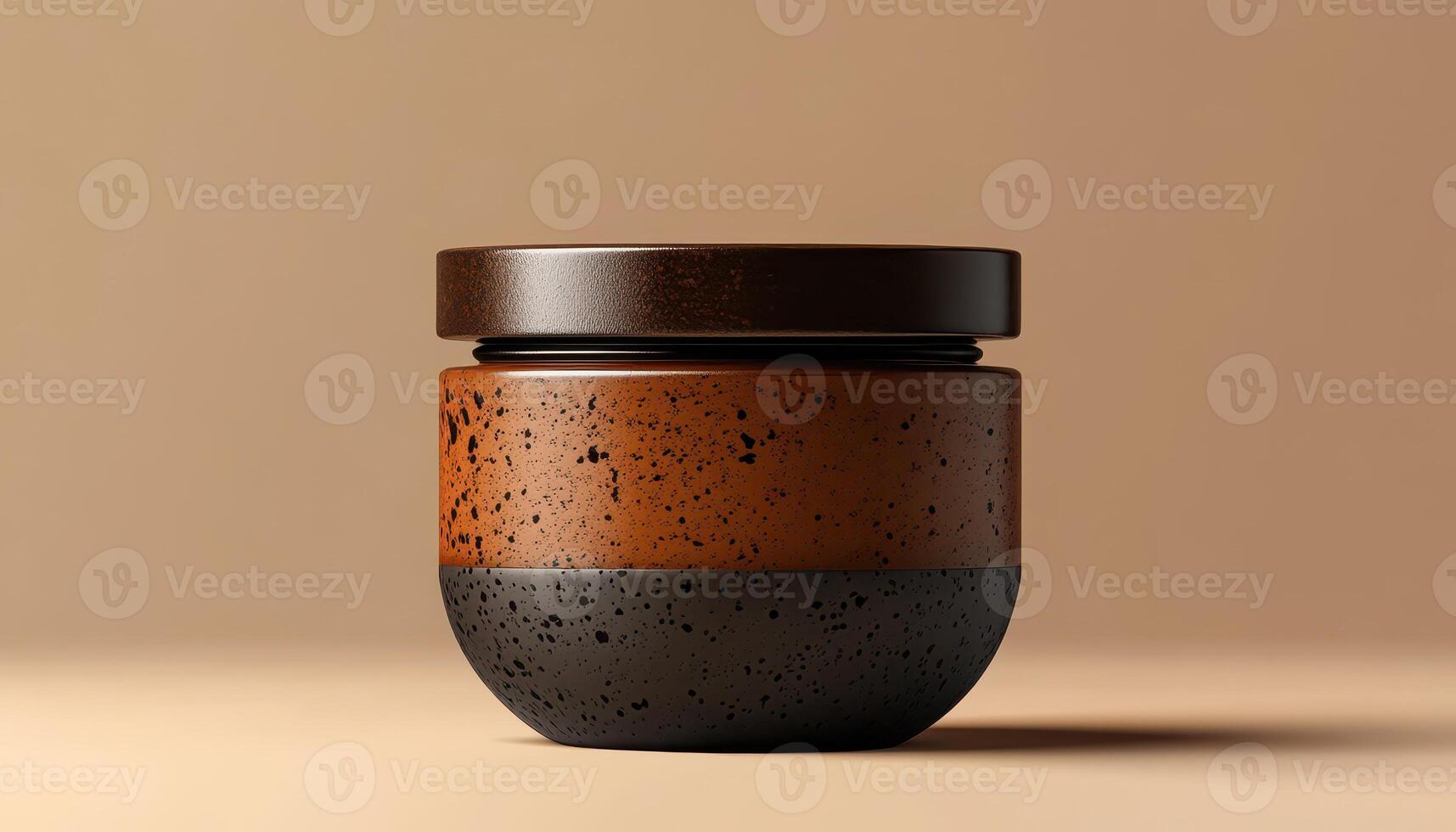 A beautifully designed ceramic jar featuring a unique speckled pattern in earthy tones. Perfect for storing various items or as a decorative piece, enhancing any space. photo