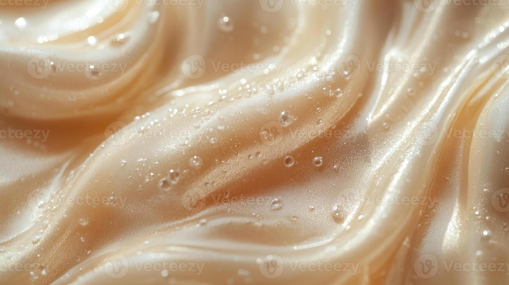 Close-up of creamy texture with bubbles, representing smooth and luxurious consistency, ideal for cosmetic or food-related themes. photo
