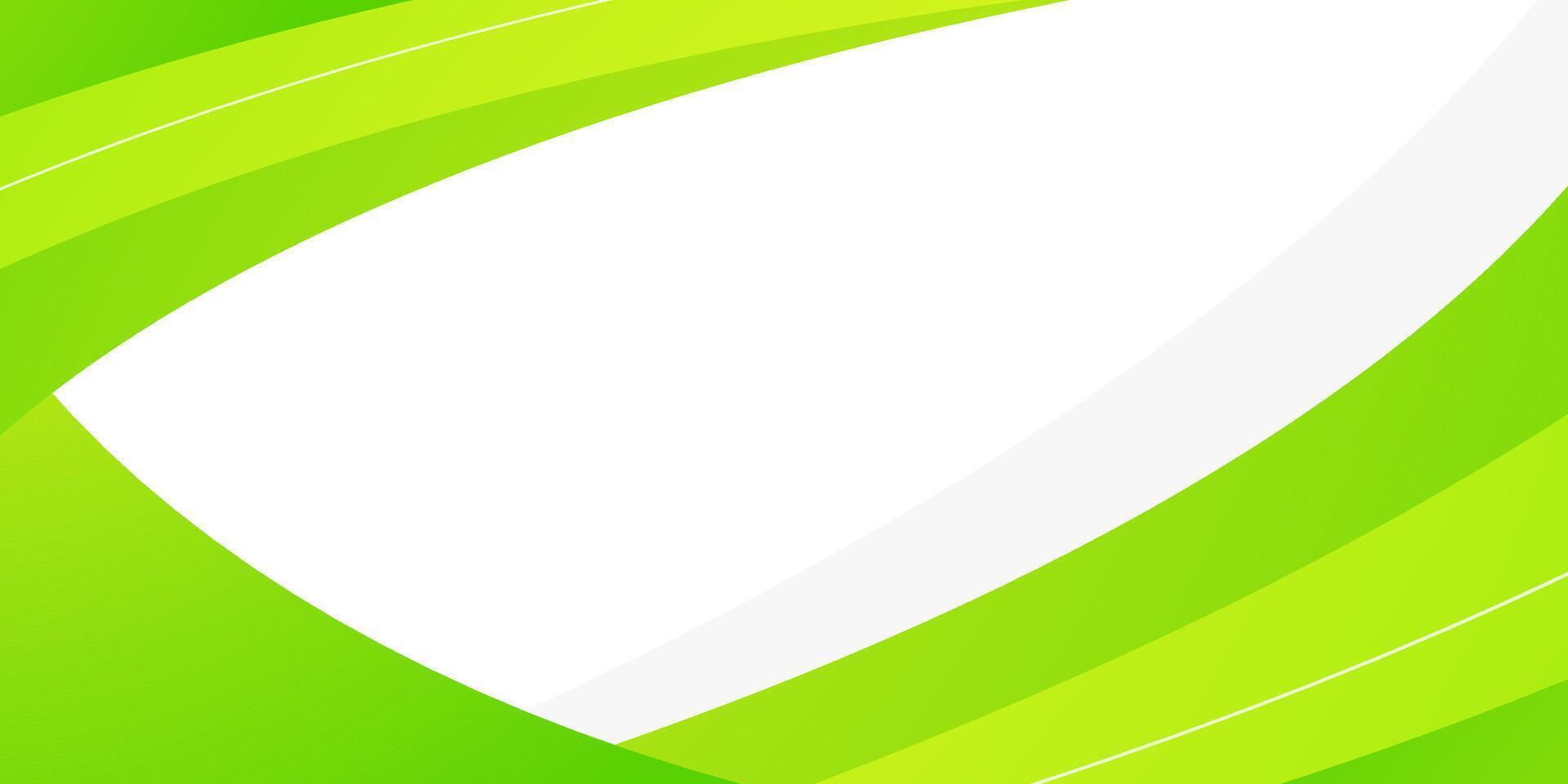 Simple green frame geometric business banner design. Creative banner design with curve shape and lines on white background for template. Simple horizontal banner. vector