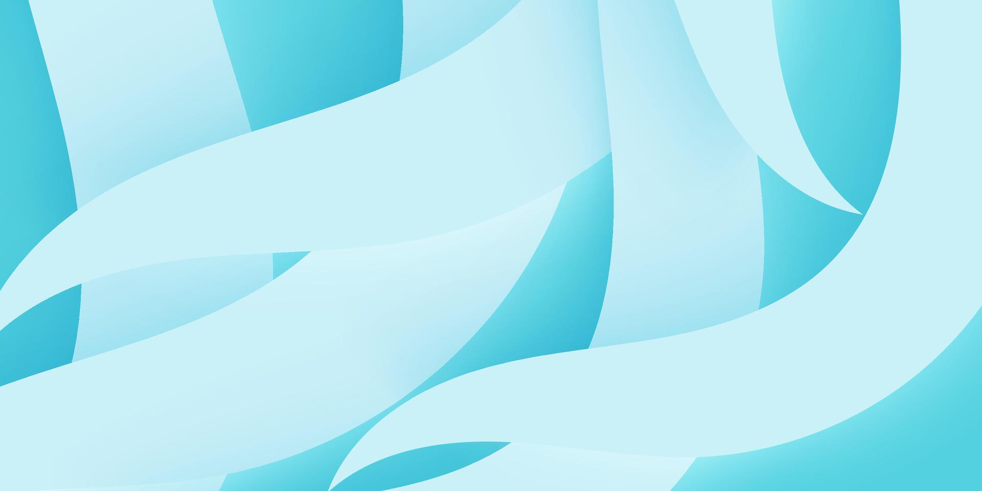 Cool gradient color bright blue background with geometric 3D wave and simple papercut pattern elements. Colorful blue wave design. Simple elegant concept. vector