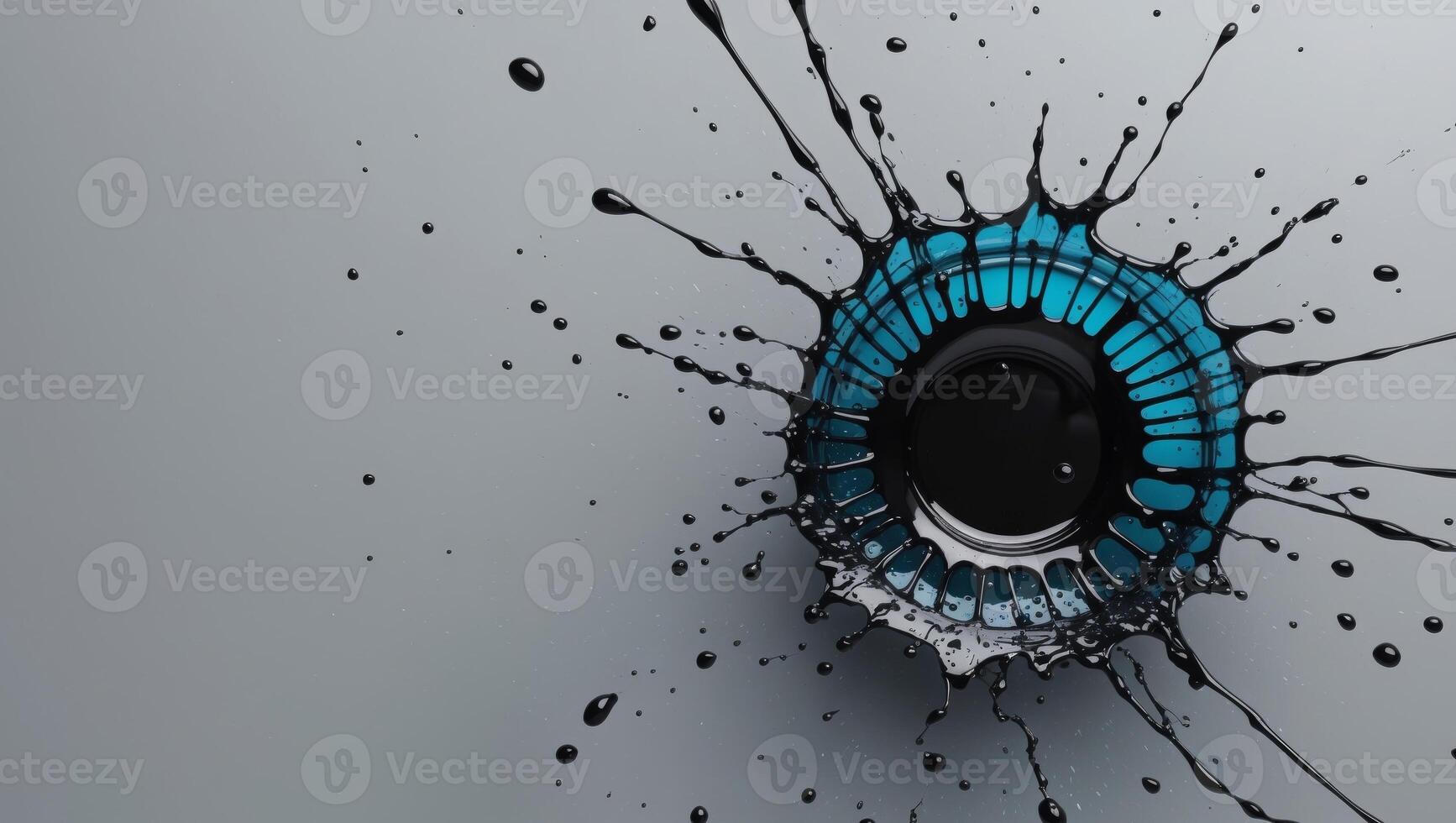 A bullet hole in the wall with water splashing photo