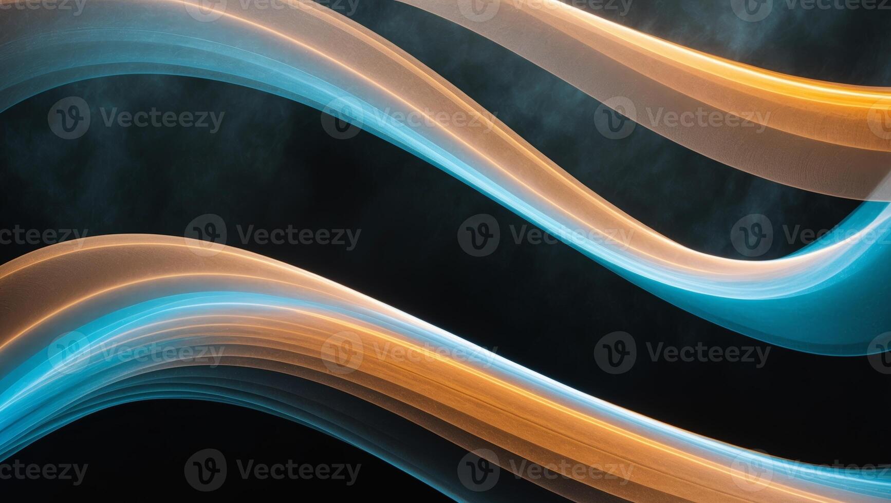 Abstract waves, with orange and blue colors photo