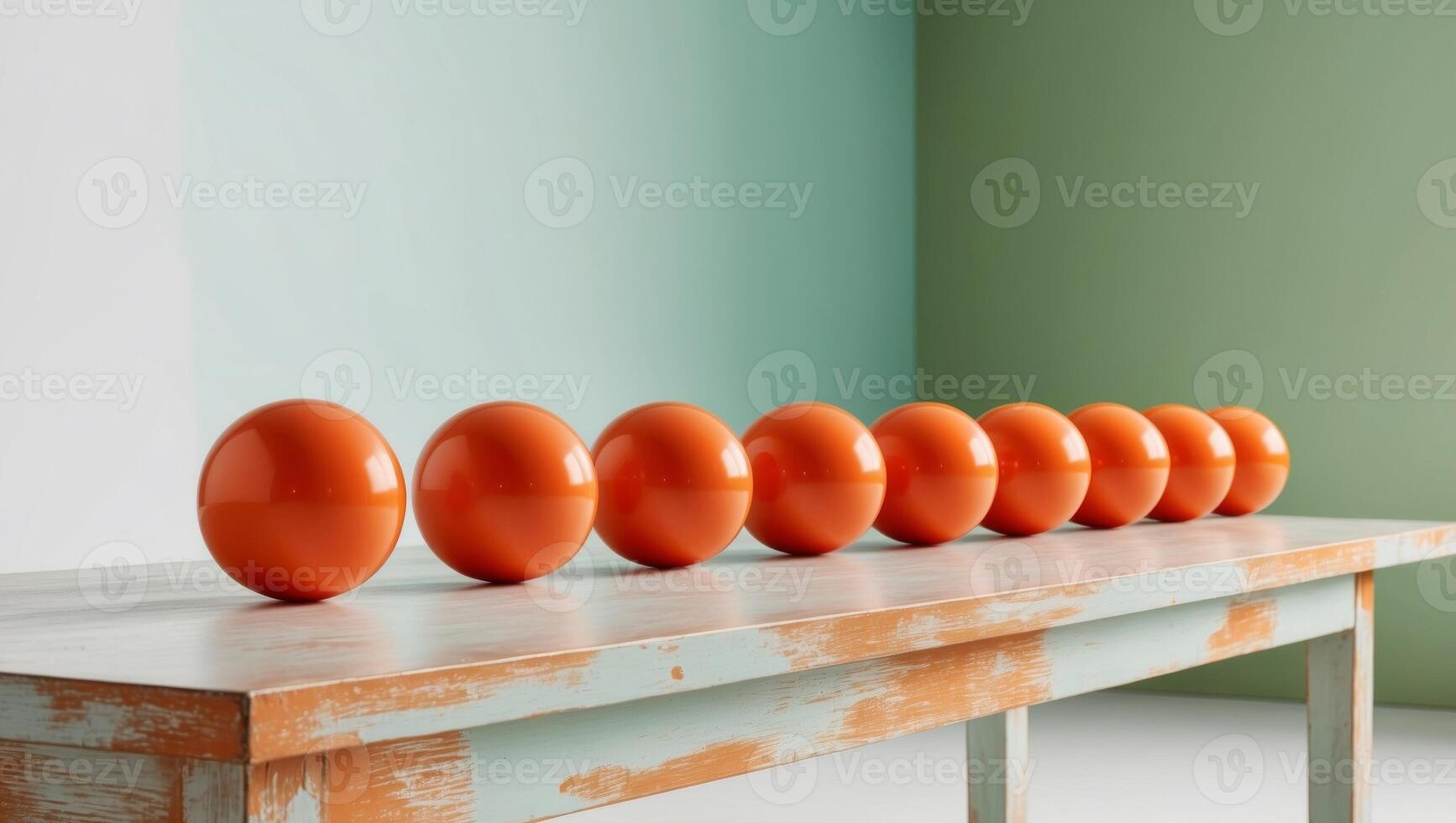 A table with orange eggs on it photo