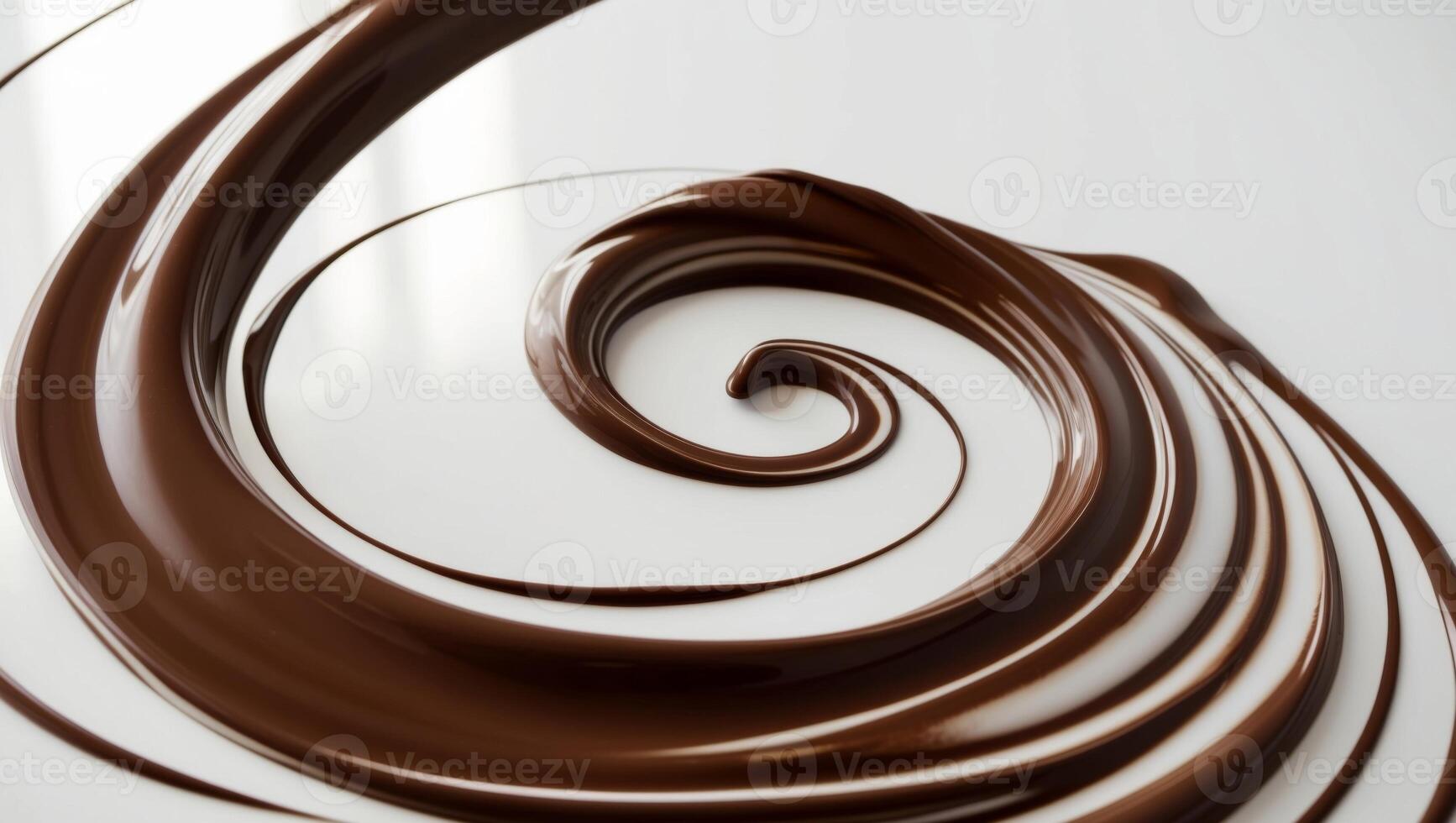 Chocolate swirls on a white surface photo