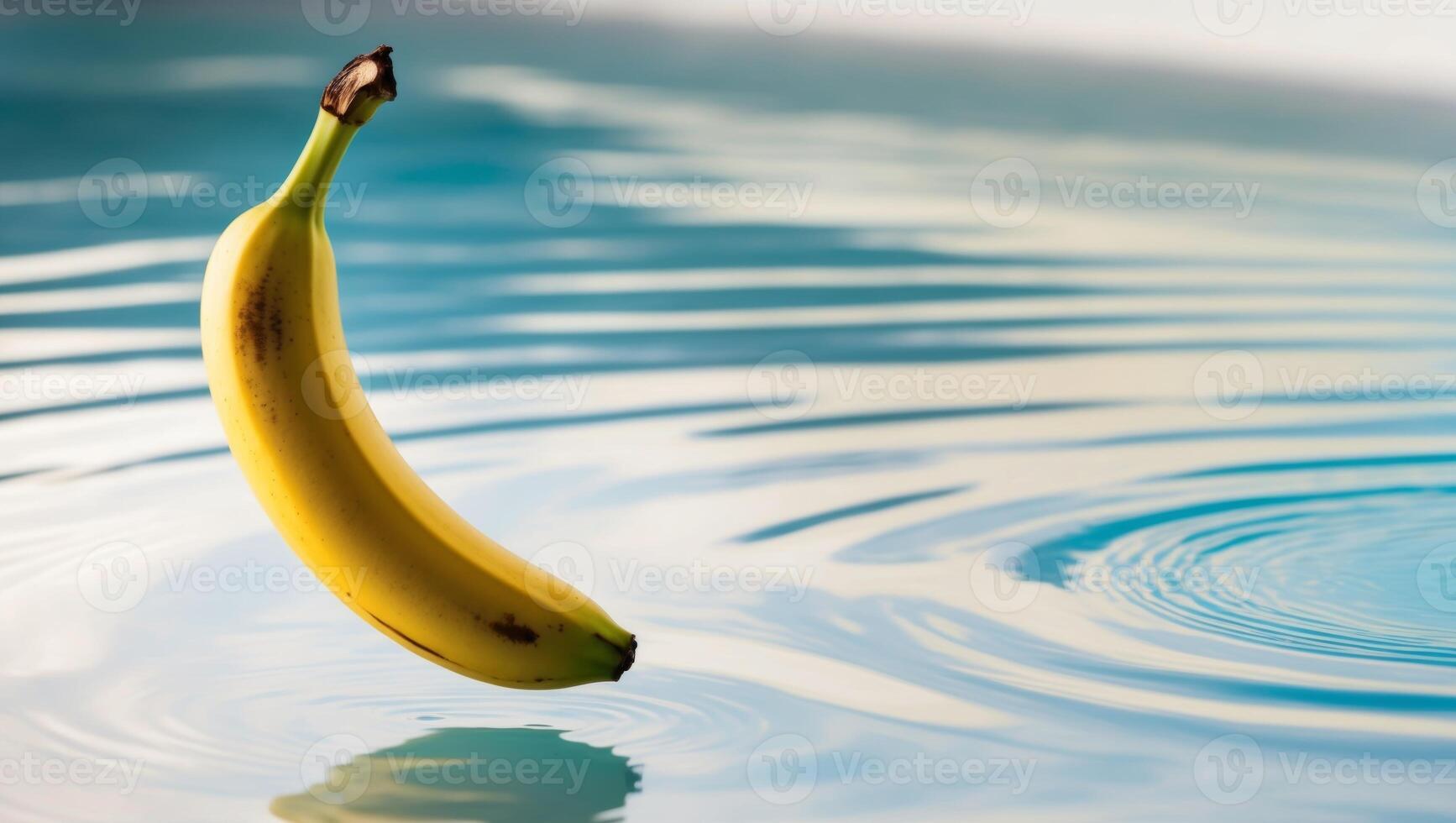 Banana floating in water photo