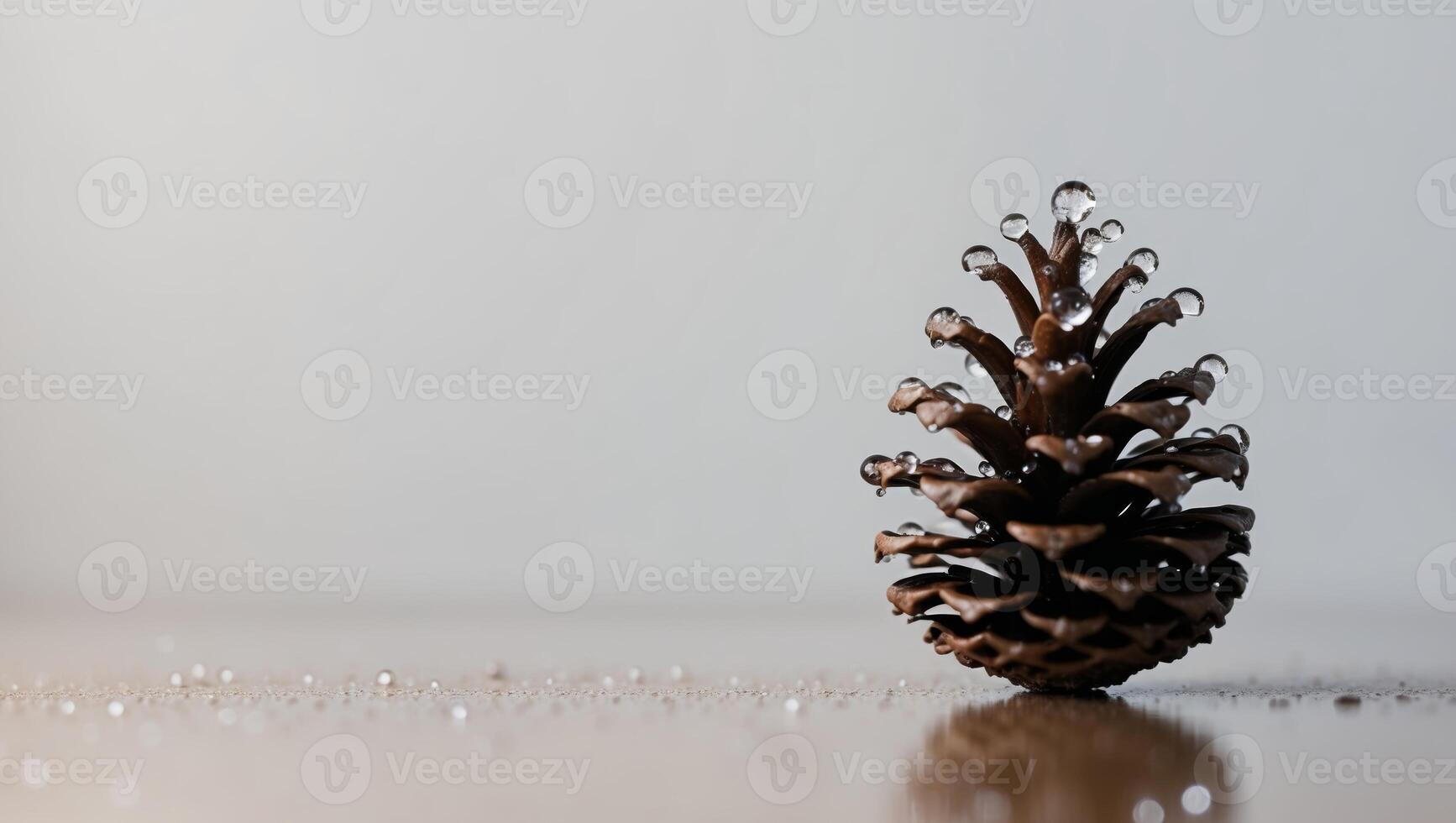 A pine cone with water droplets on it photo