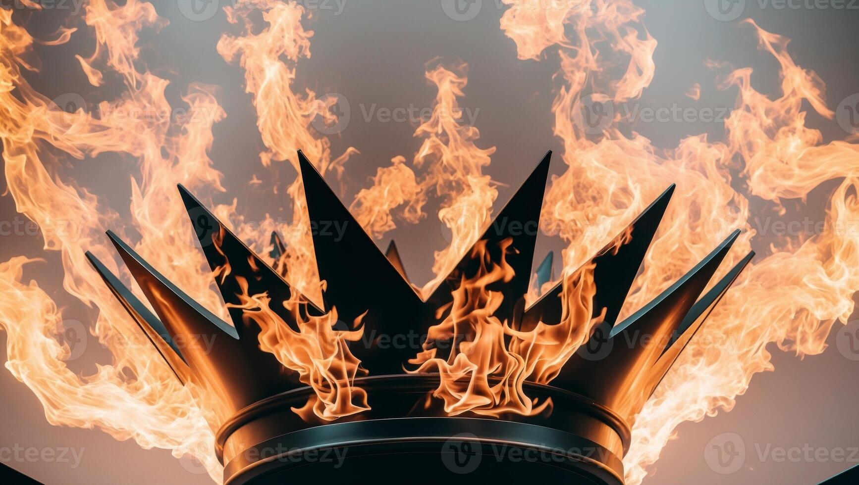 A crown is on fire in the middle of a fire photo