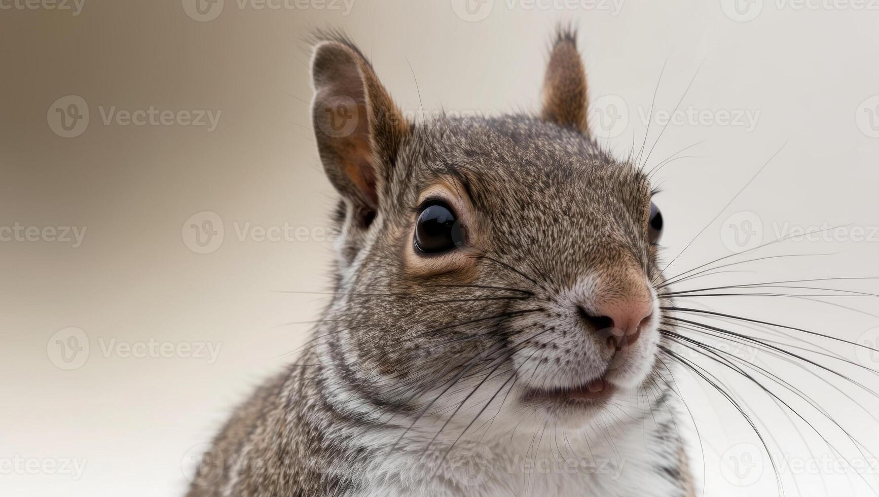A close up of a squirrel with its eyes open photo