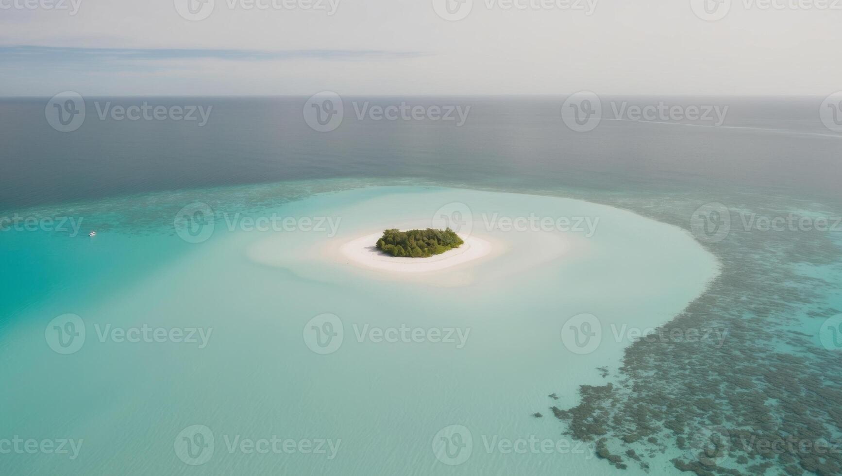 Aerial view of an island in the maldives photo