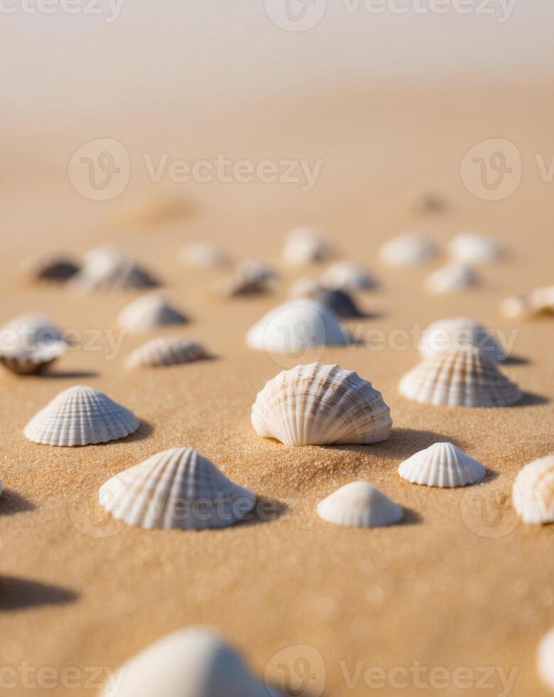 Sea shells on the beach photo