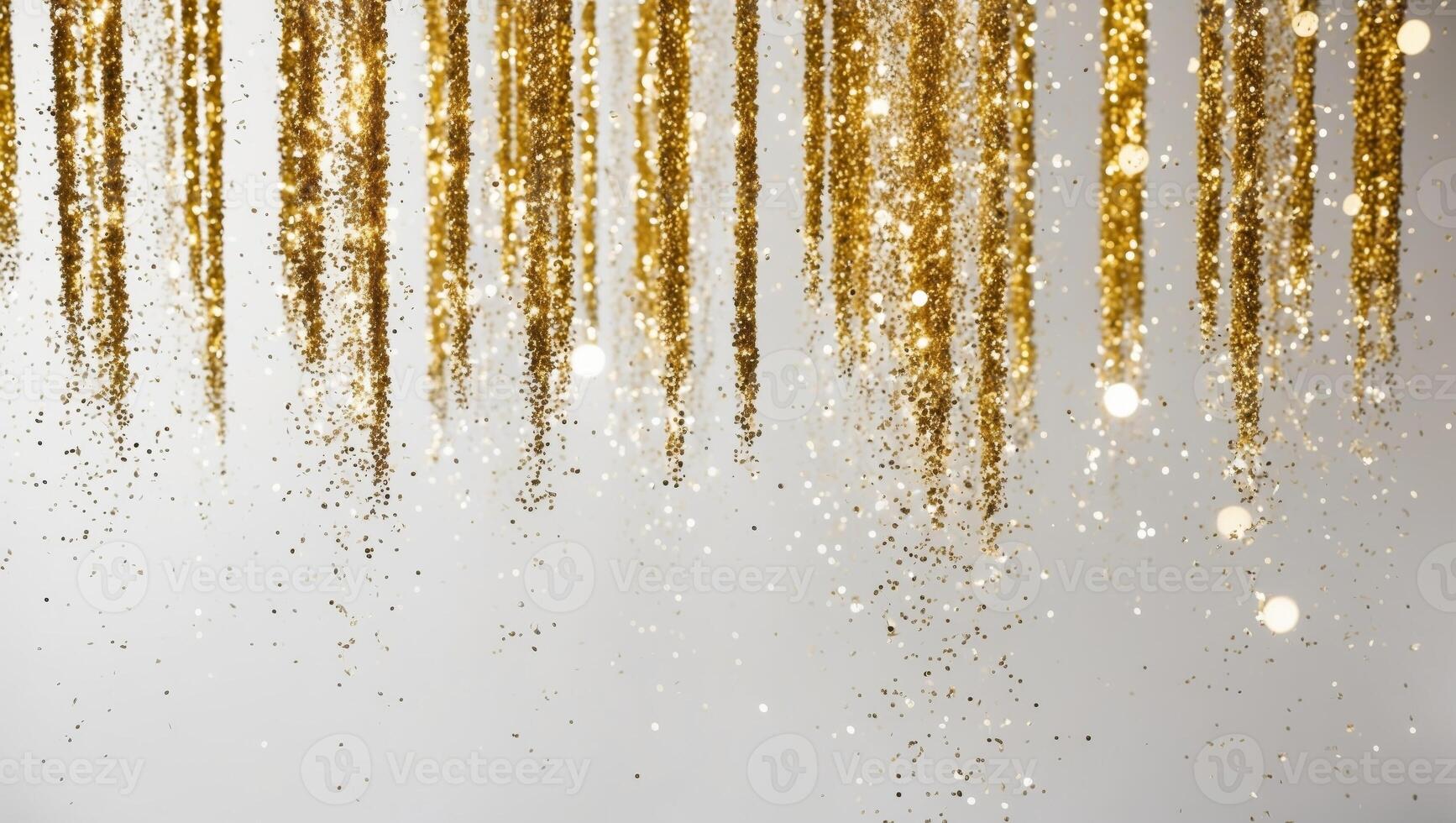 Golden glitter falling from the ceiling photo