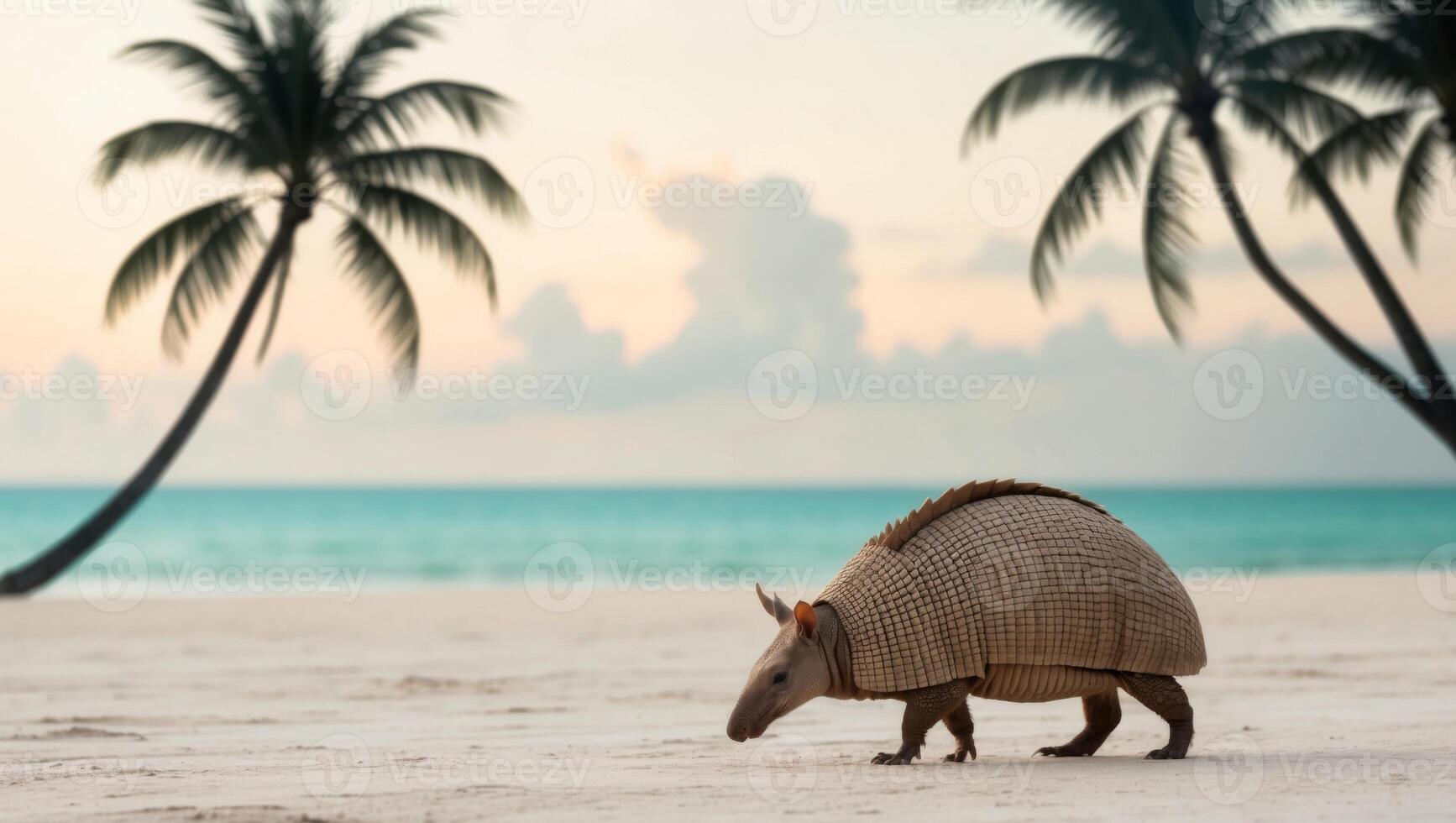 Armadillo on the beach photo