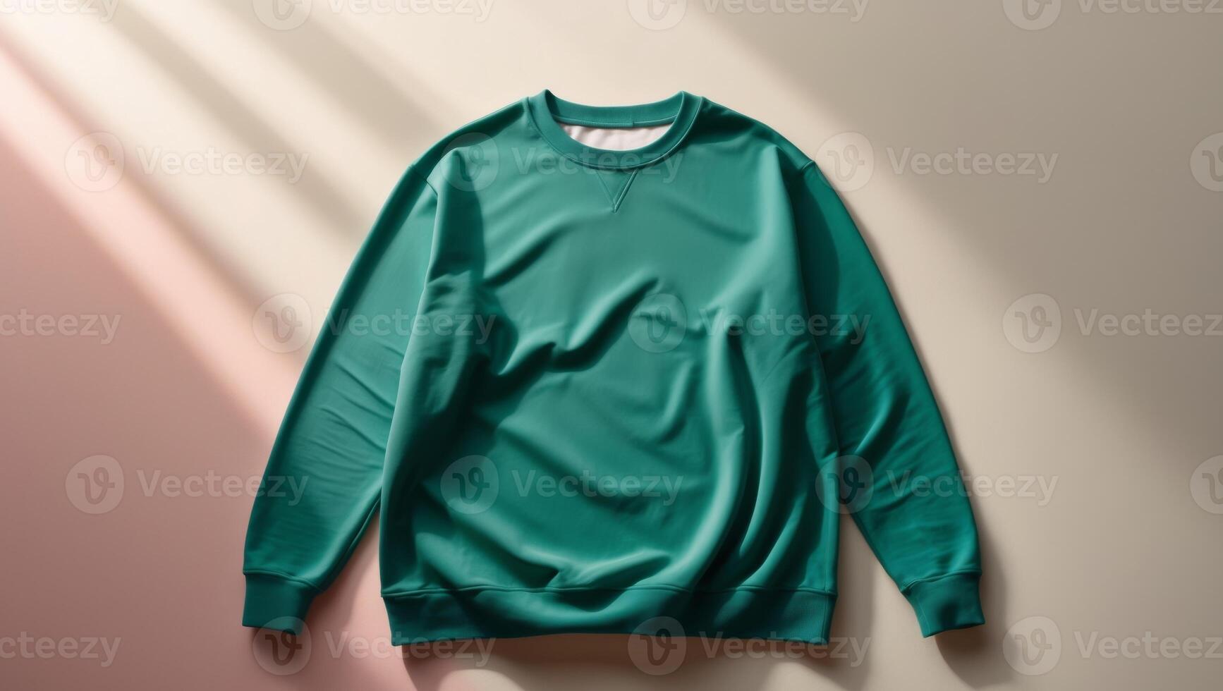 Green sweatshirt on a light colored background photo