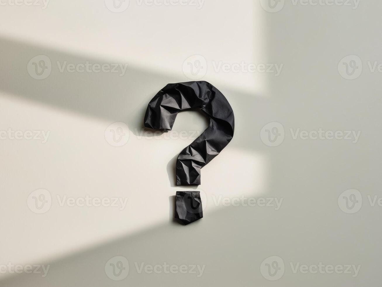 Question mark on white background with shadow photo