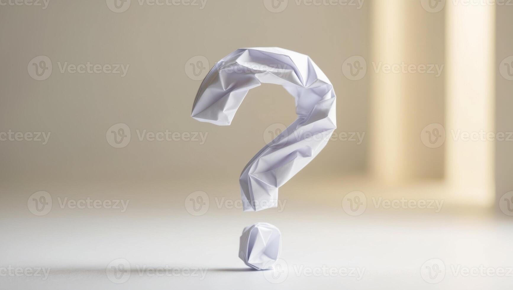 Question mark on white background with light background photo
