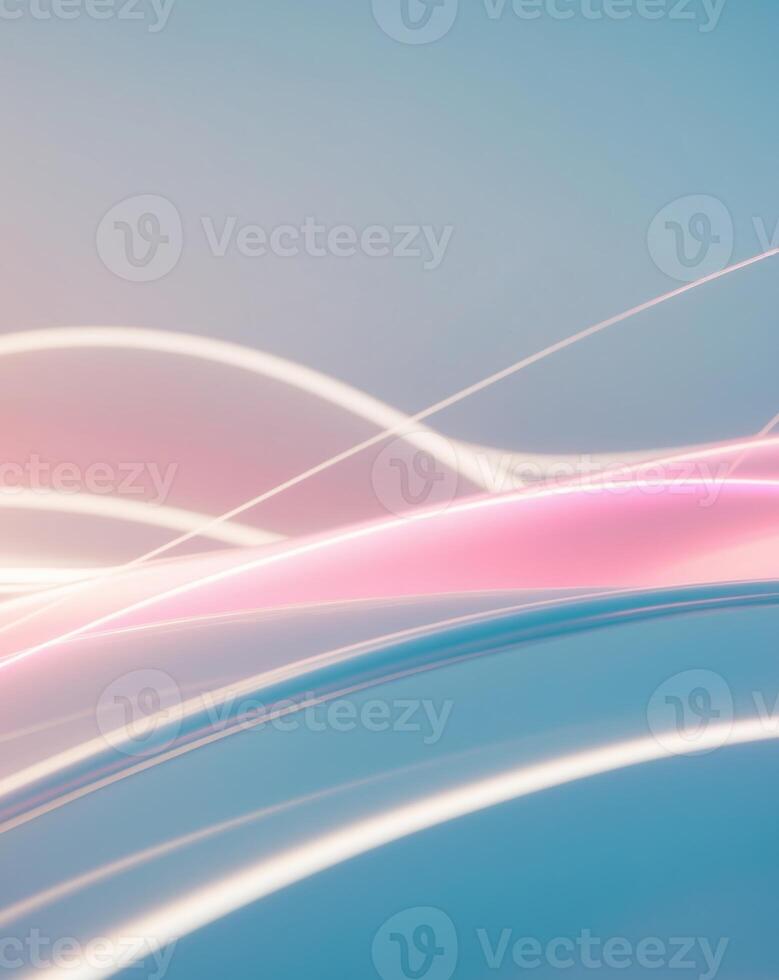 Abstract light waves on a blue and pink background photo