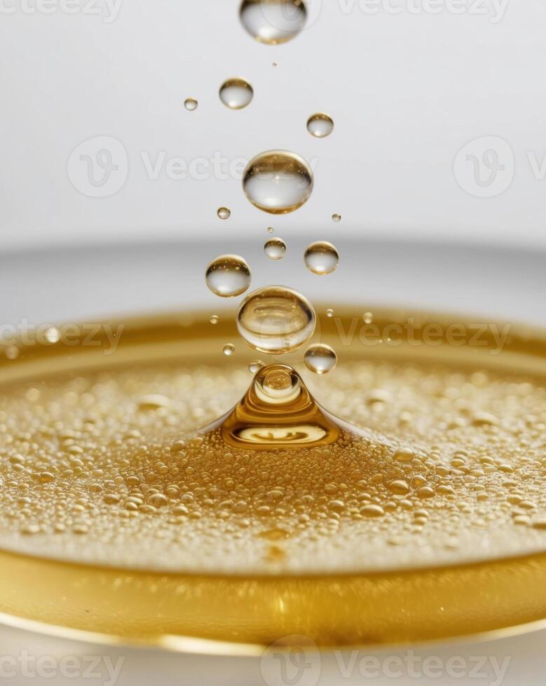 A close up of a liquid being poured into a bowl photo