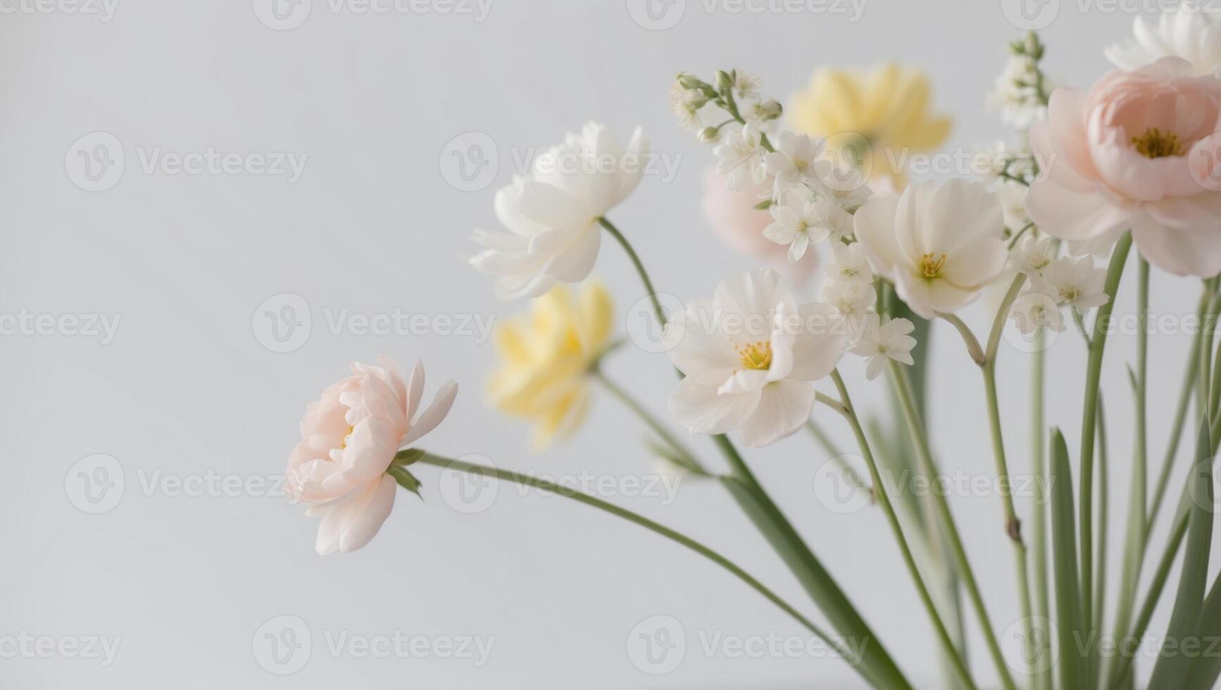 A vase filled with white and pink flowers photo