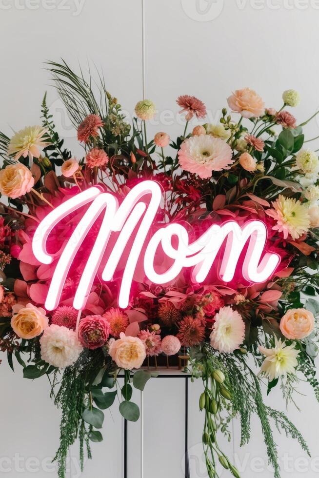 Mom neon sign photo