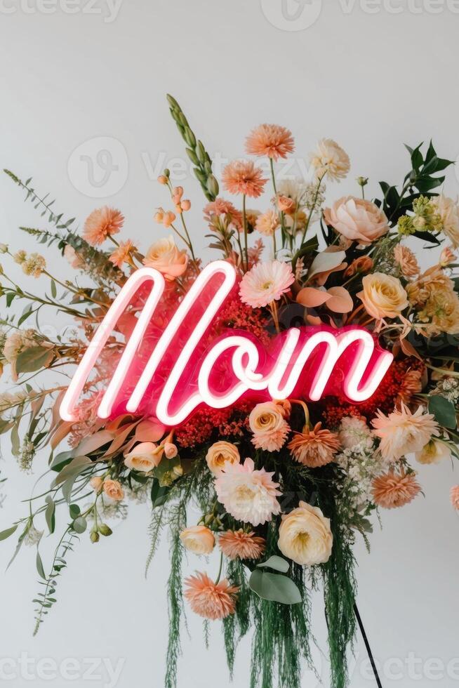 Mom neon sign photo
