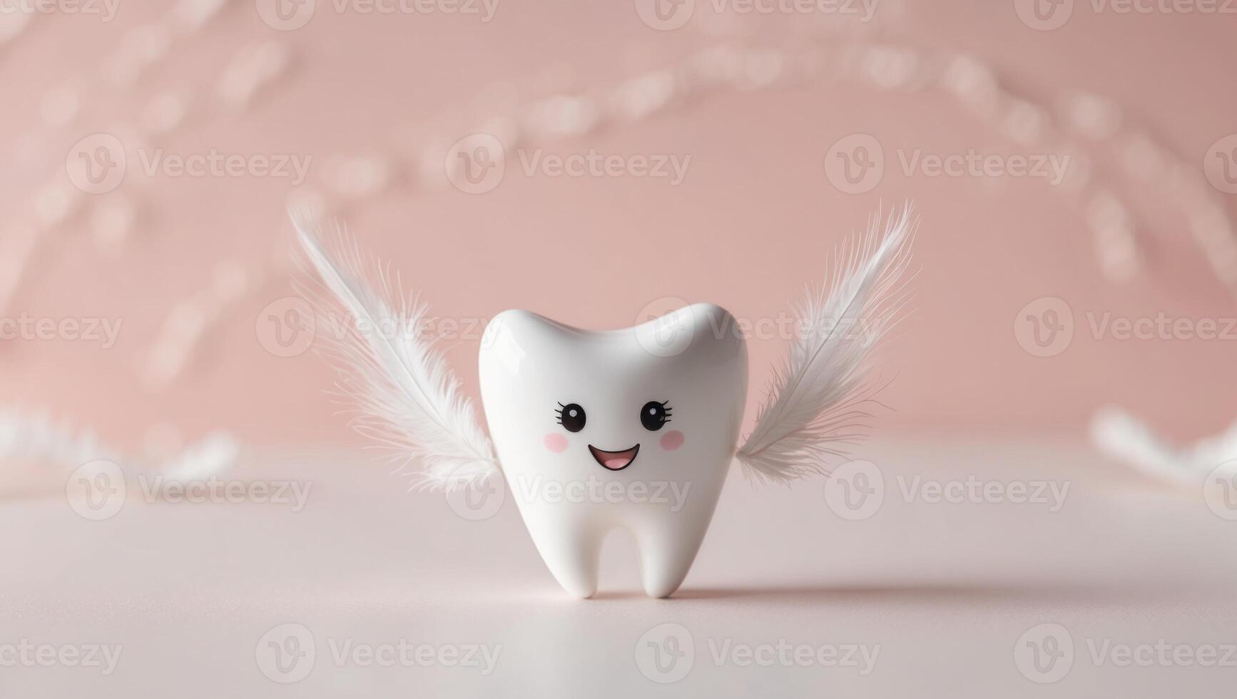A tooth with wings and a smile photo