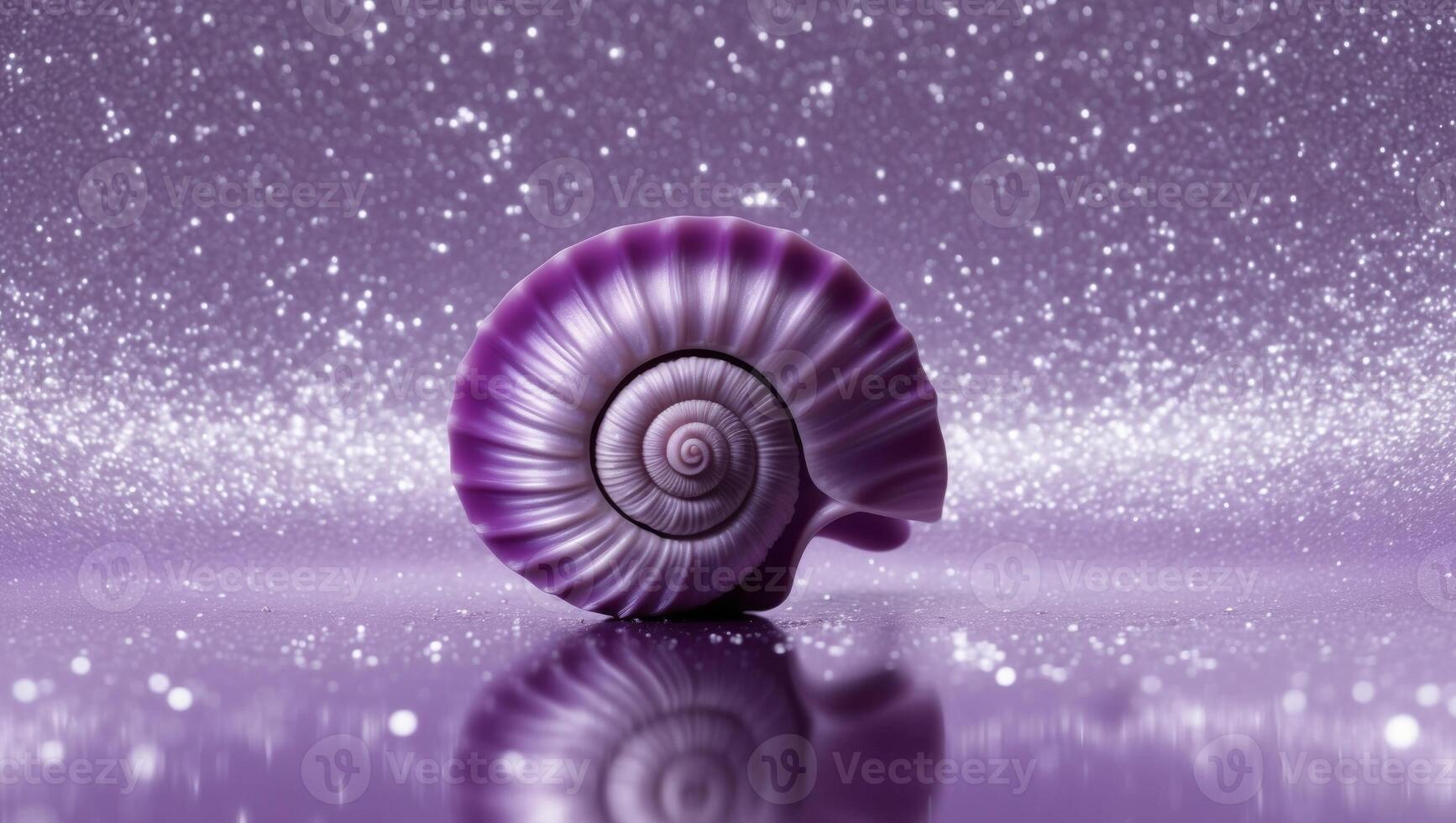 A purple shell on a purple background photo