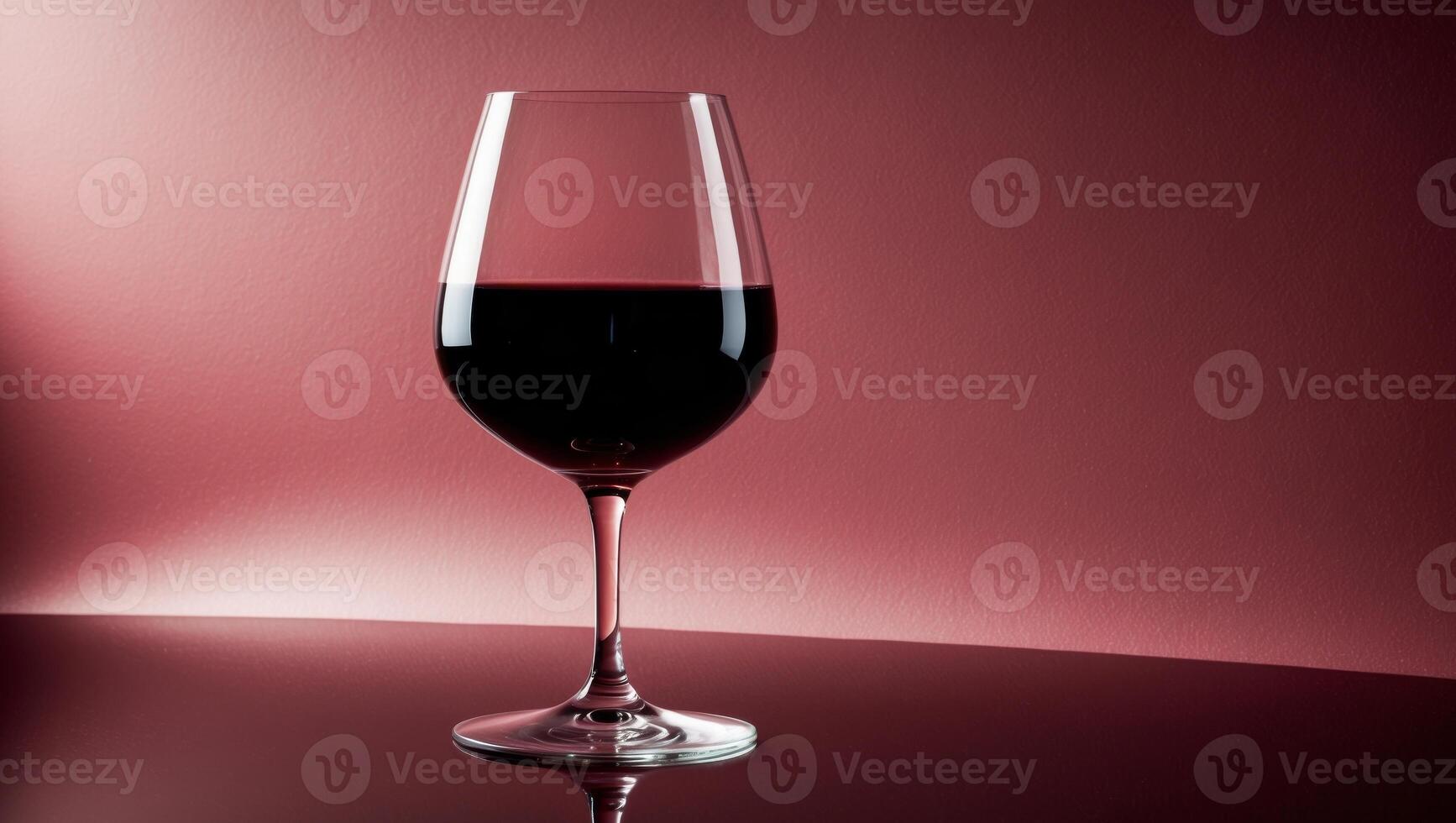 A glass of red wine on a table photo