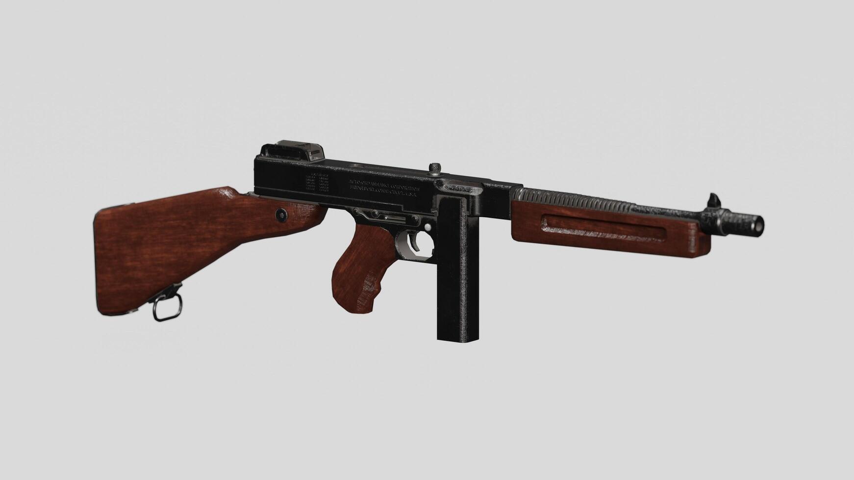 A gun with wooden grips and a black handle photo