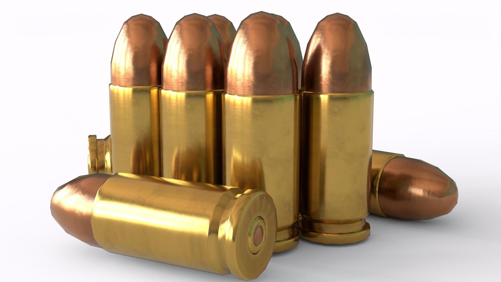 9mm caliber with white background photo