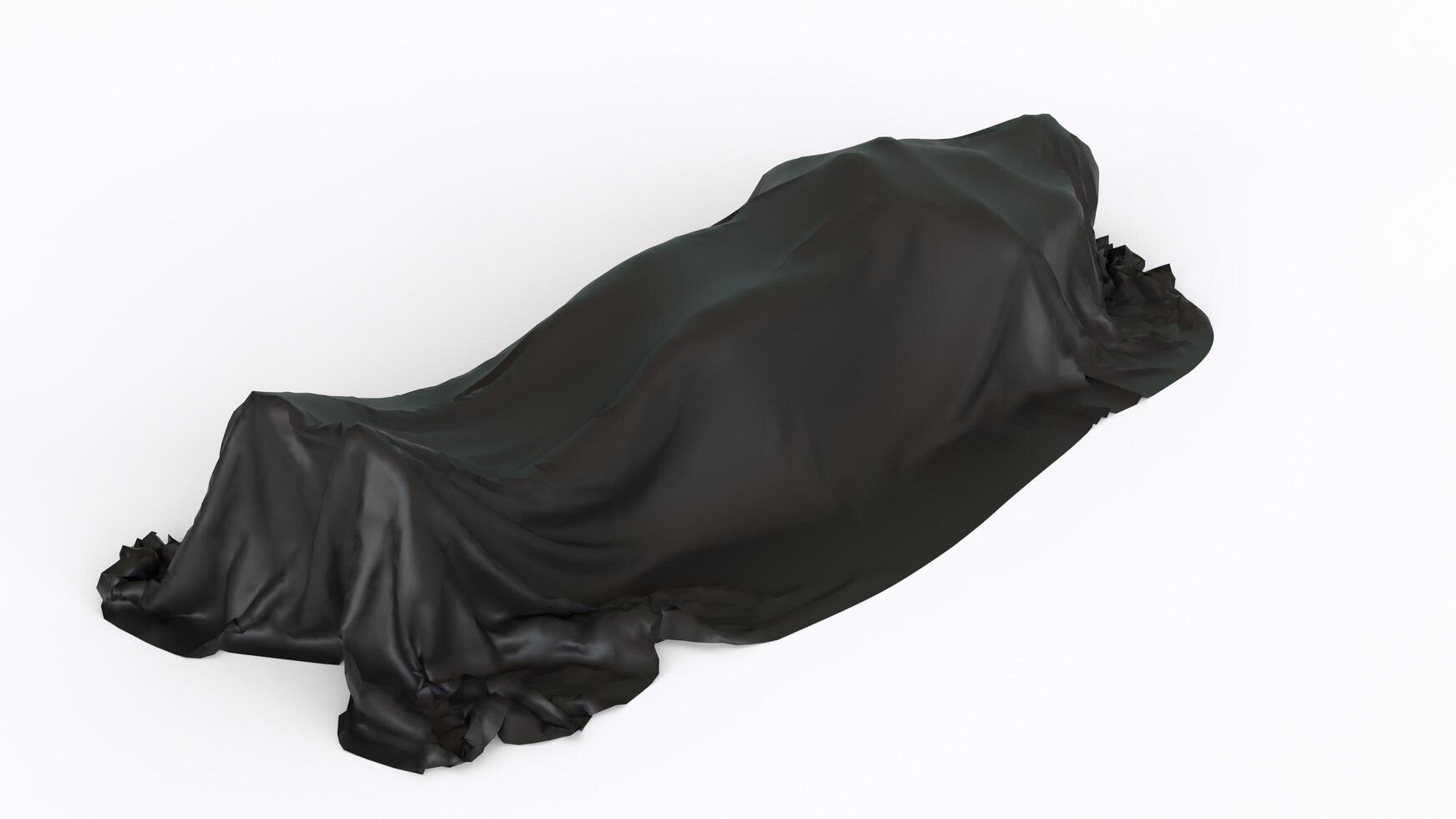 body wrapped in plastic with white background photo