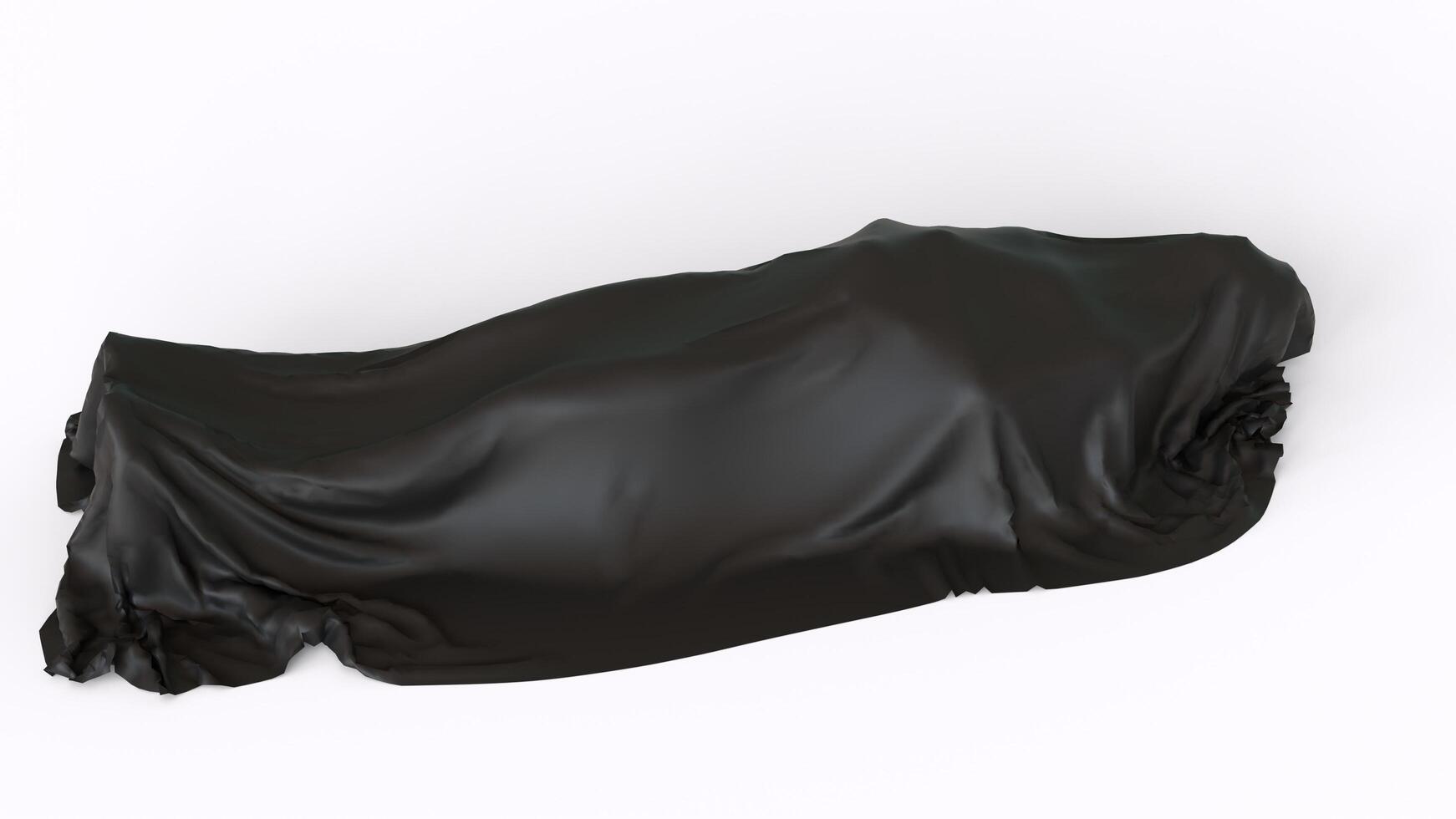 body wrapped in plastic with white background photo